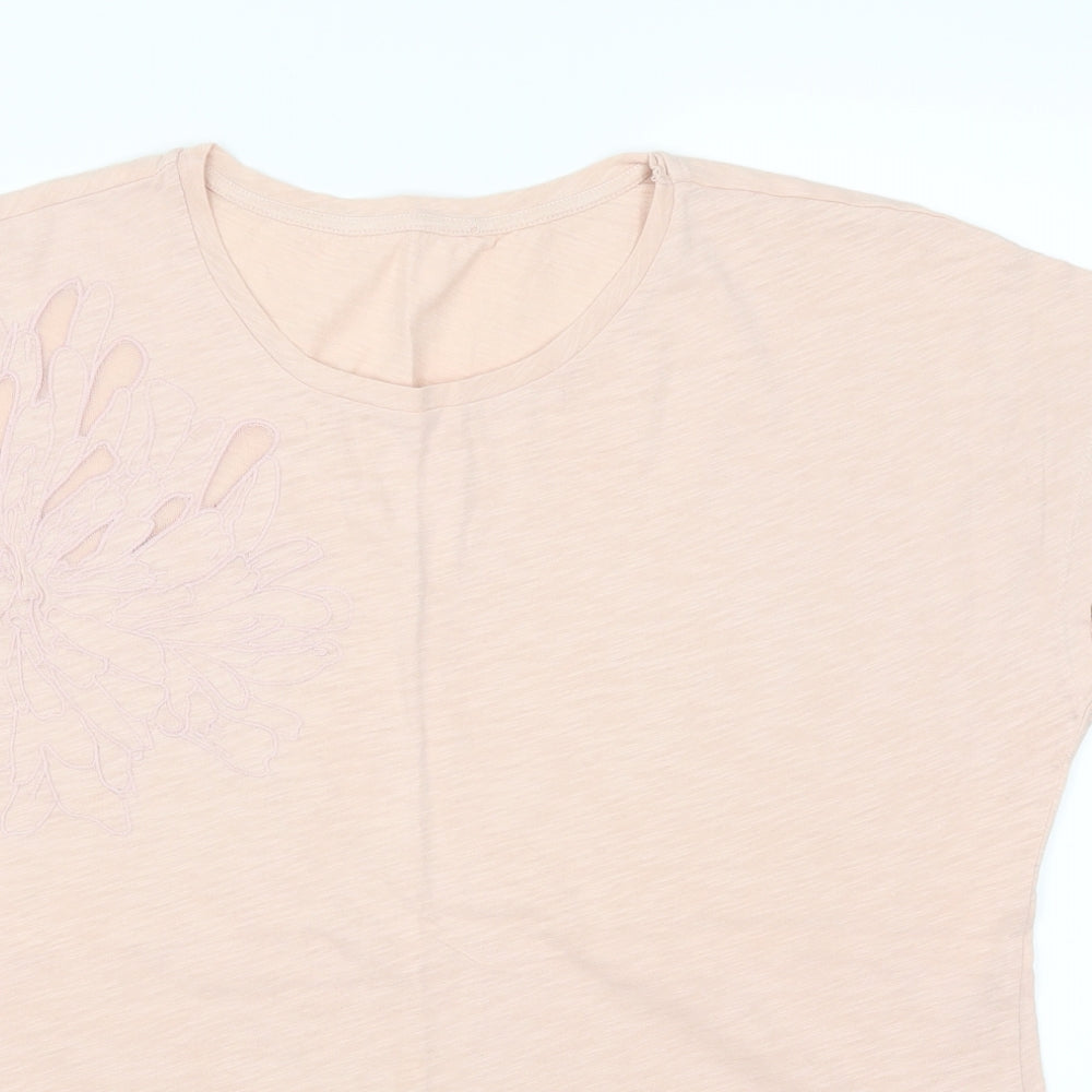 Womens UK Size 14 Debenhams Pink Basic T-Shirt