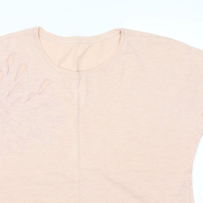 Womens UK Size 14 Debenhams Pink Basic T-Shirt