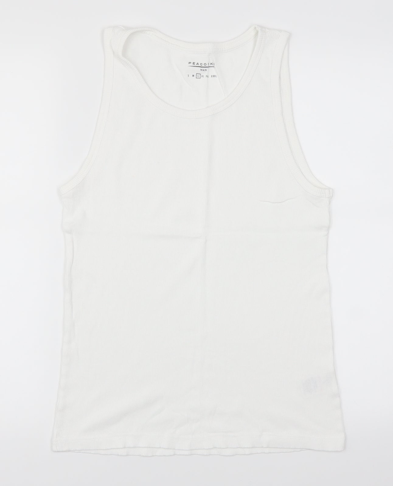 Peacocks Mens White    T-Shirt Size L