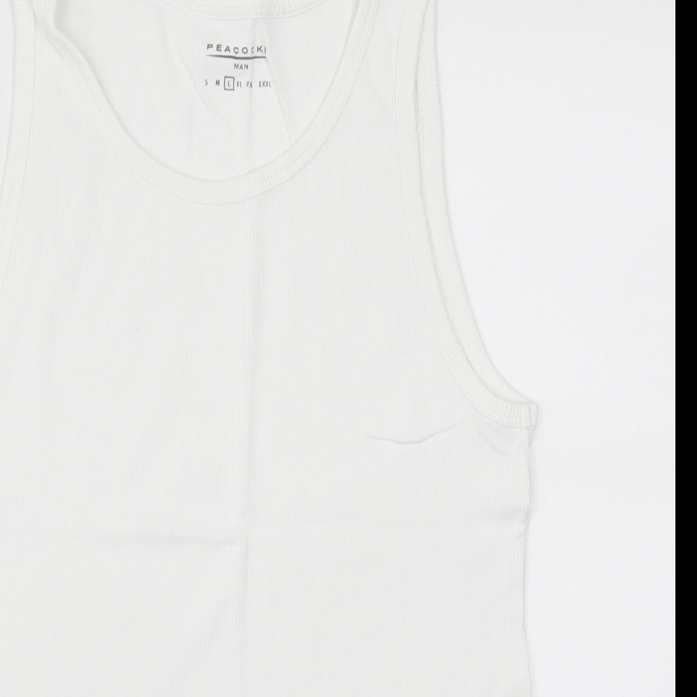 Peacocks Mens White    T-Shirt Size L