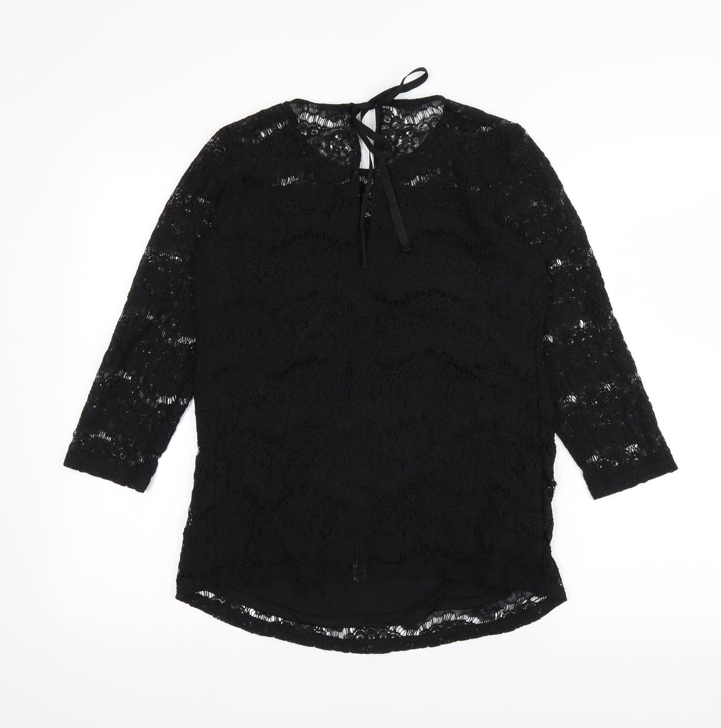 Womens UK Size M H&M Black Basic T-Shirt