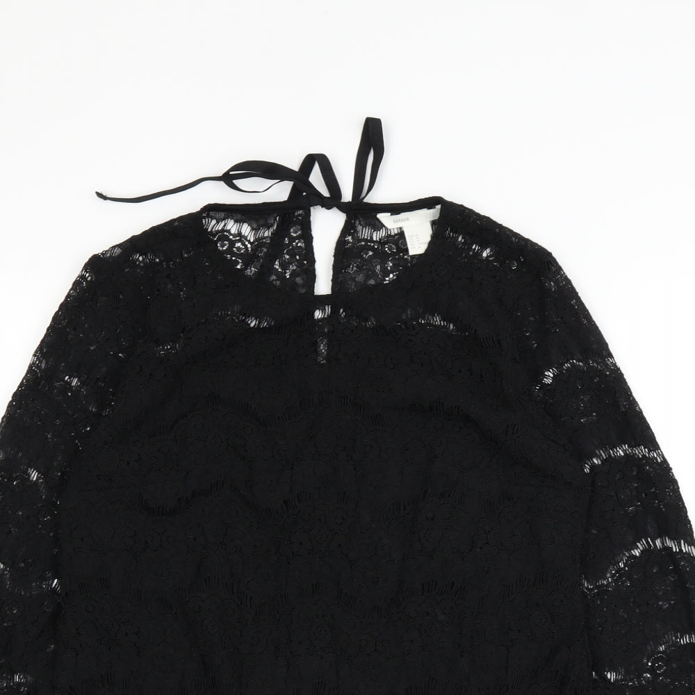 Womens UK Size M H&M Black Basic T-Shirt