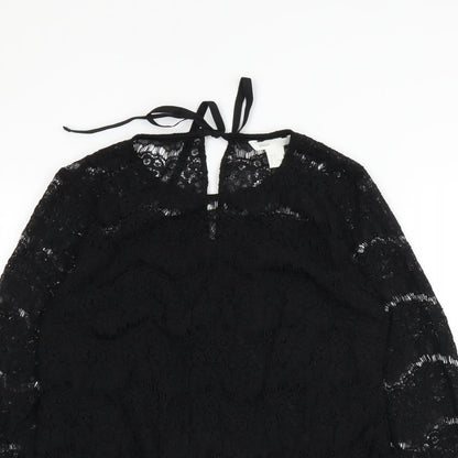 Womens UK Size M H&M Black Basic T-Shirt