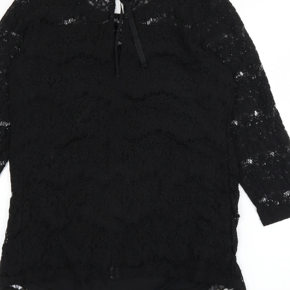 Womens UK Size M H&M Black Basic T-Shirt
