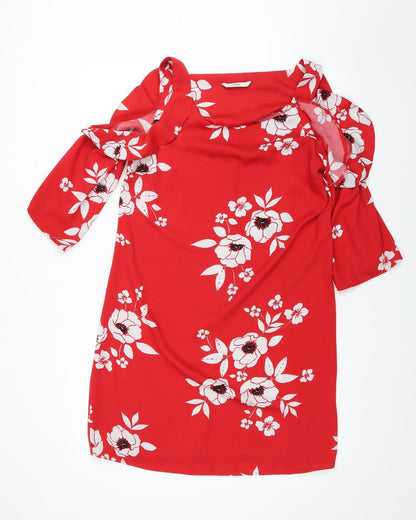 George Womens Red Floral  A-Line  Size 10