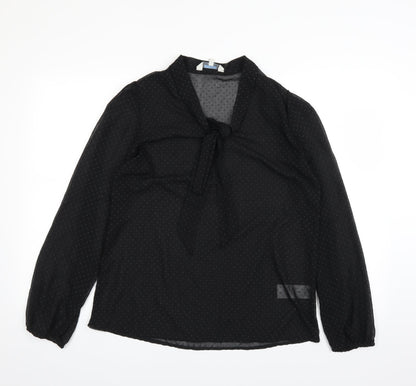 Womens UK Size 12 Peacocks Black Basic Blouse