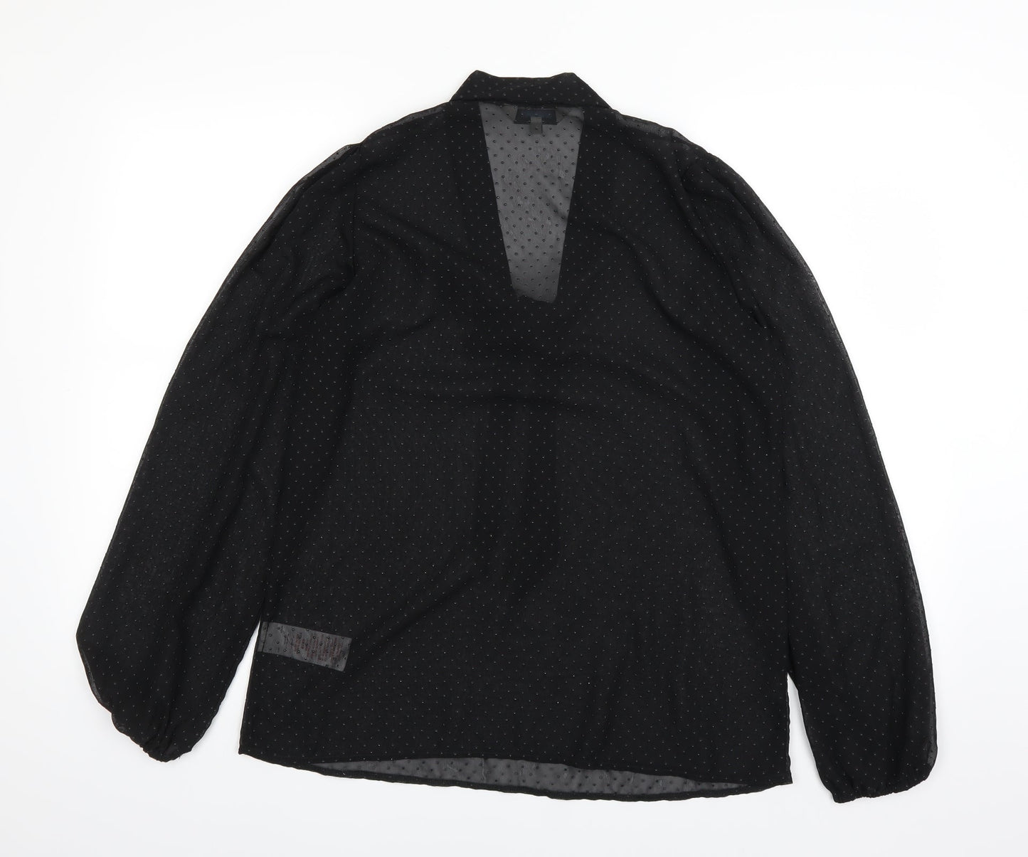 Womens UK Size 12 Peacocks Black Basic Blouse