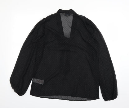 Womens UK Size 12 Peacocks Black Basic Blouse