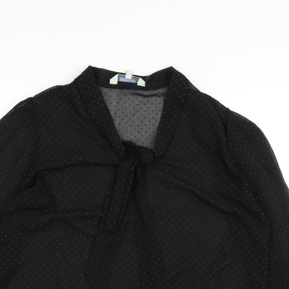 Womens UK Size 12 Peacocks Black Basic Blouse