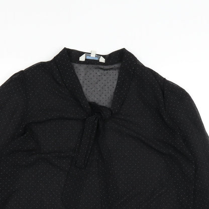 Womens UK Size 12 Peacocks Black Basic Blouse