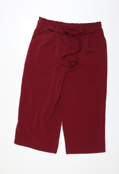 New Look Womens Red   Trousers  Size 16 L23 in