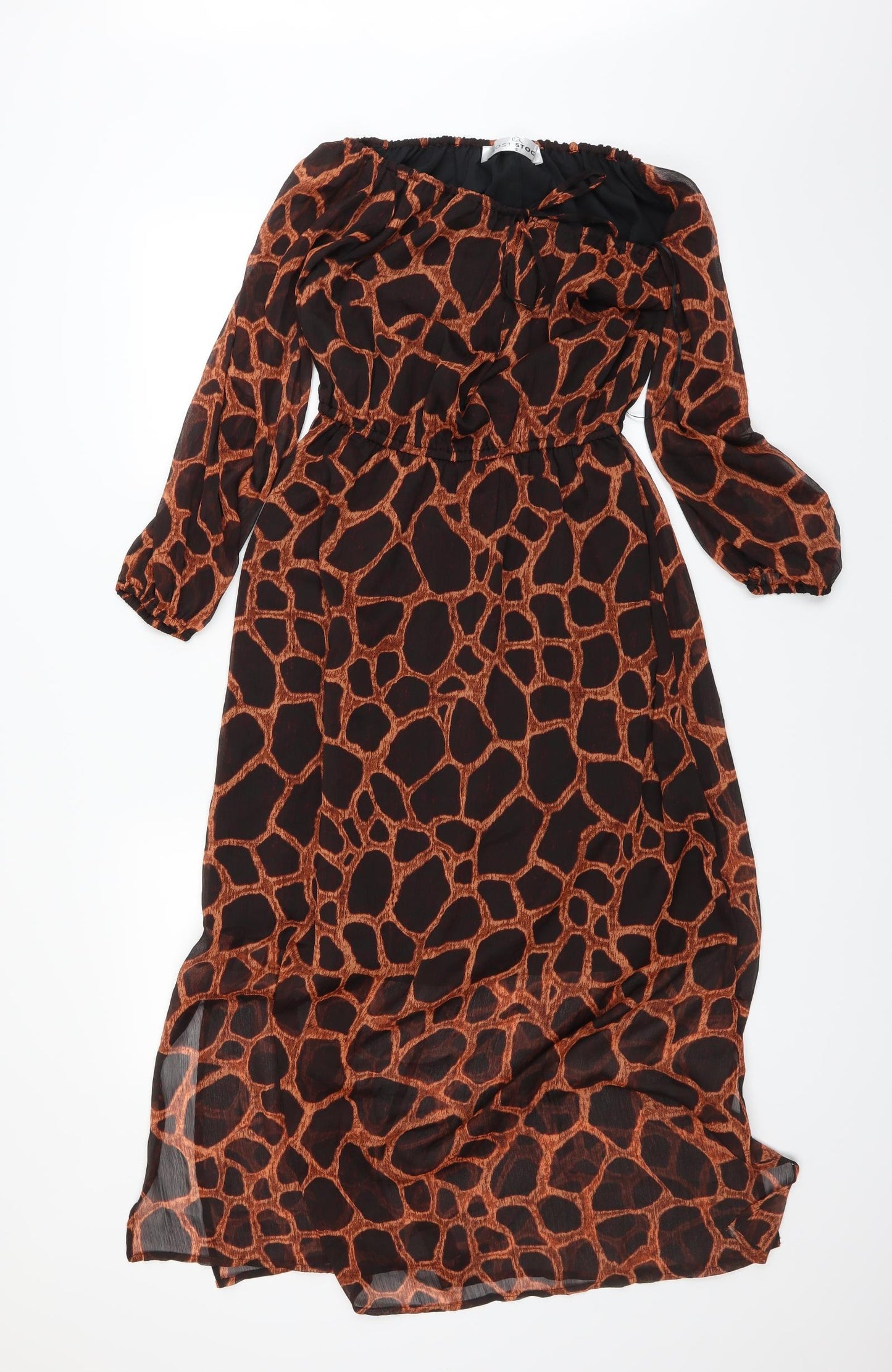 Lost Stock Womens Black Animal Print  A-Line  Size S