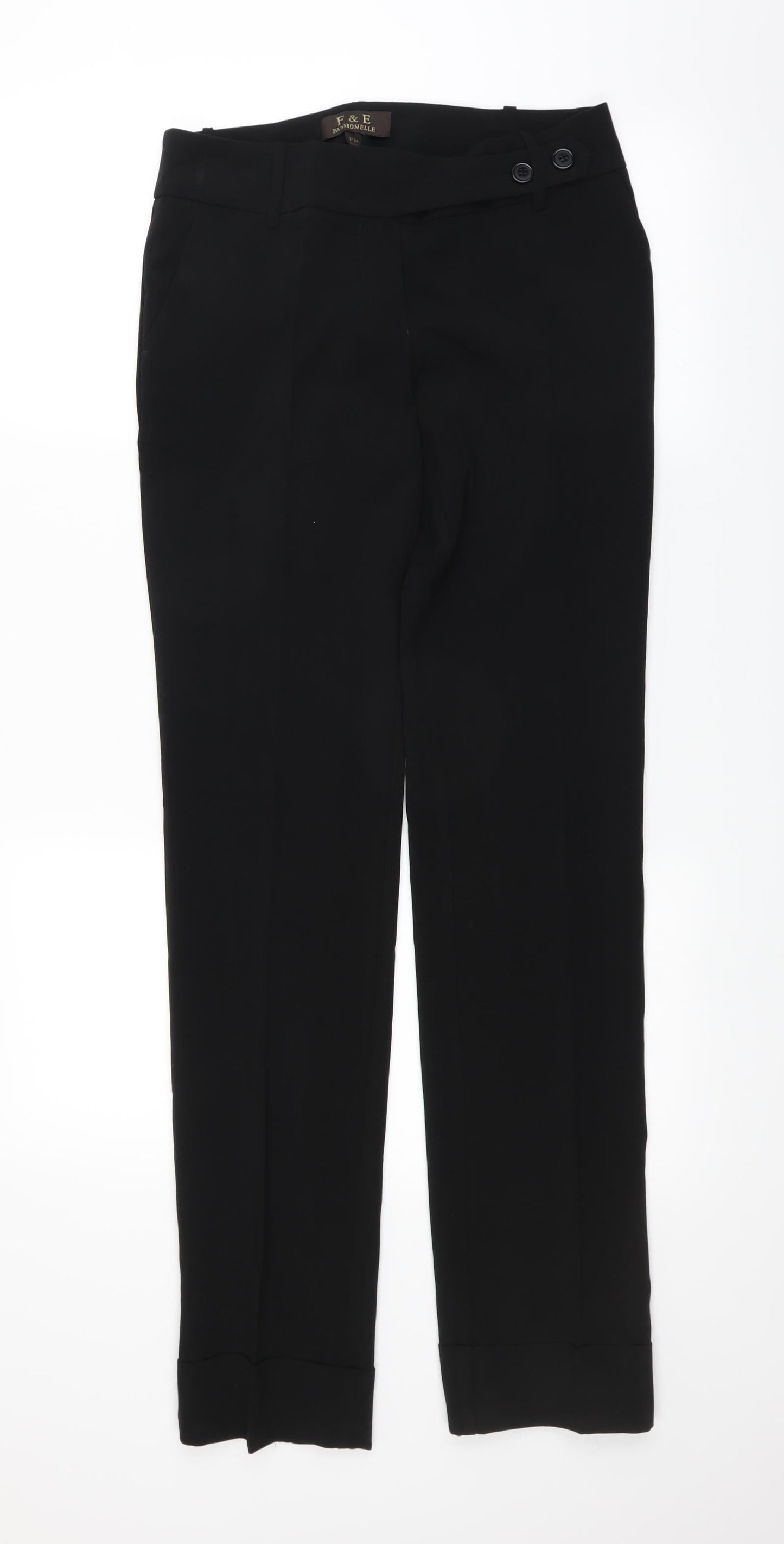 fashionelle Womens Black   Trousers  Size S L30 in
