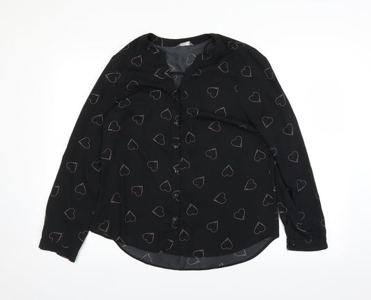 Papaya Womens Blue   Basic Button-Up Size 12