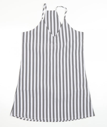 SheIn Womens Grey Striped  Tank Dress  Size S