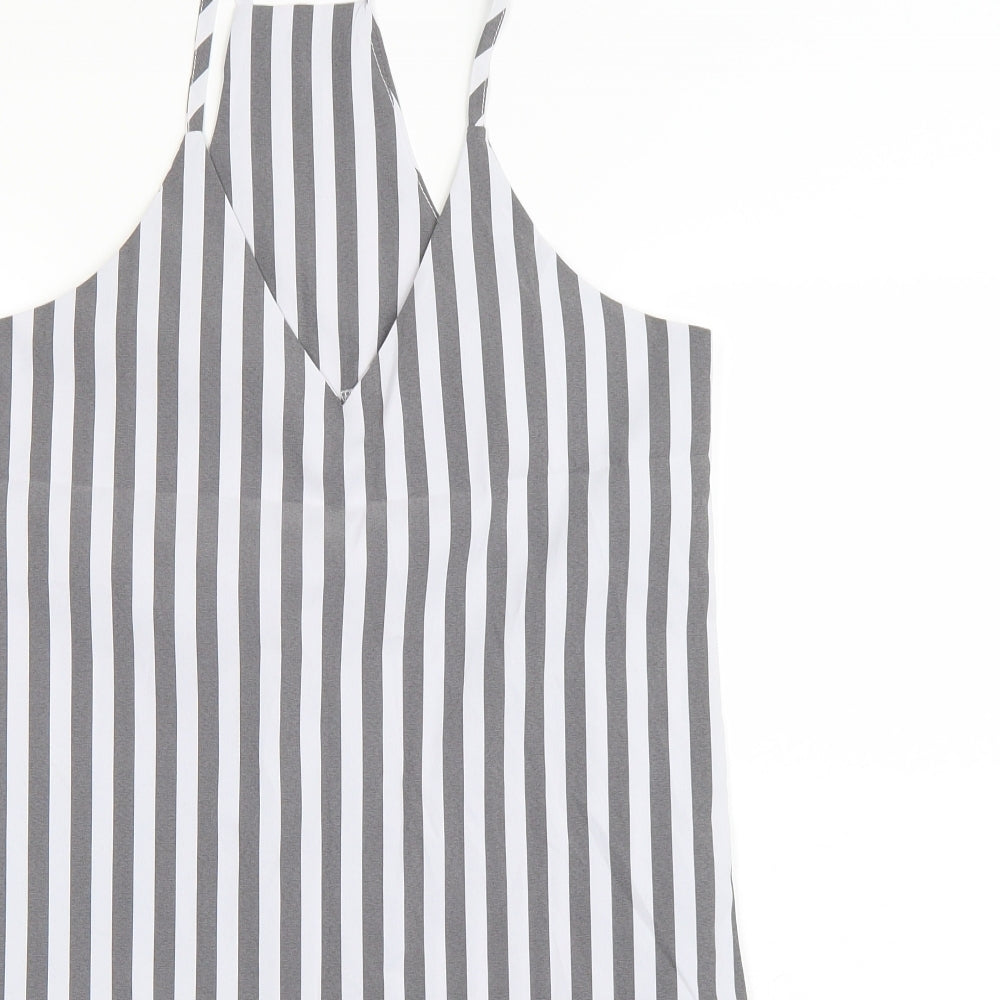 SheIn Womens Grey Striped  Tank Dress  Size S