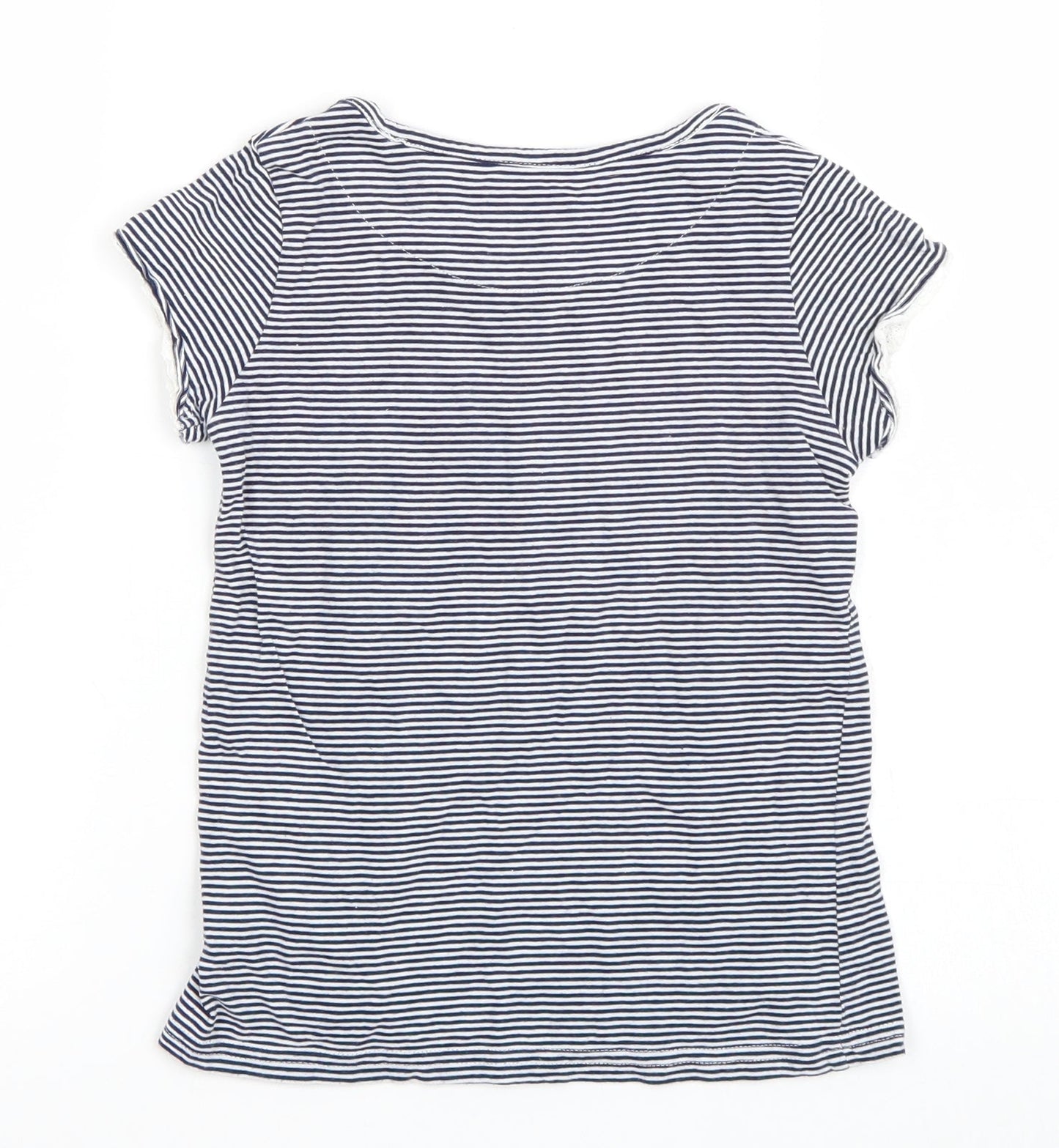H&M Girls Blue Striped  Basic T-Shirt Size 7-8 Years