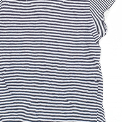 H&M Girls Blue Striped  Basic T-Shirt Size 7-8 Years