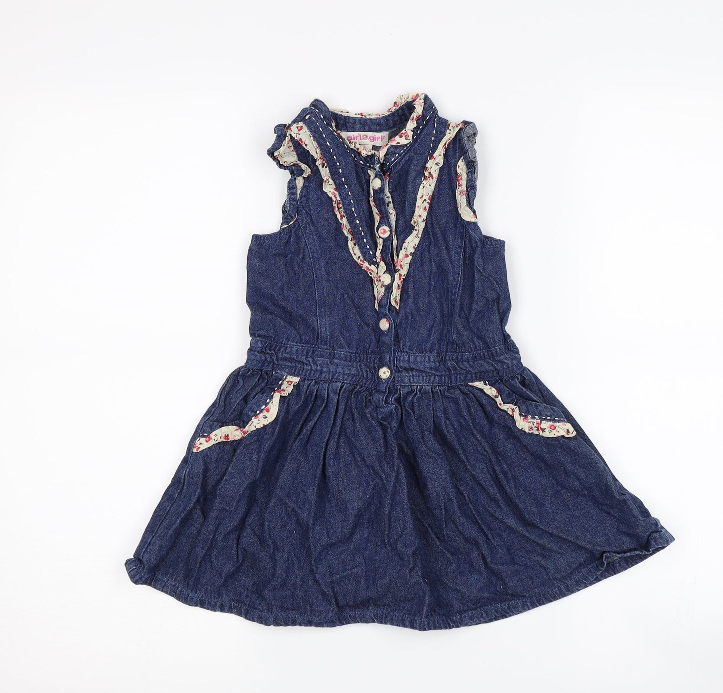 Girl2Girl Girls Blue  Denim Shirt Dress  Size 2-3 Years