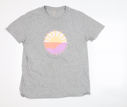 Womens UK Size L Chelsea peers Grey Basic T-Shirt