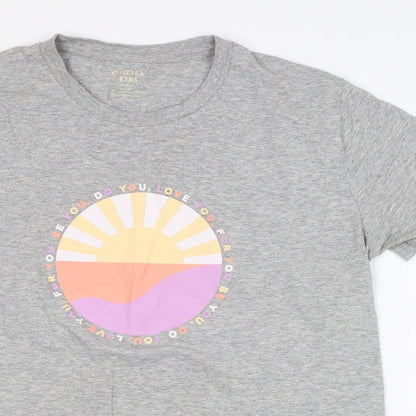 Womens UK Size L Chelsea peers Grey Basic T-Shirt