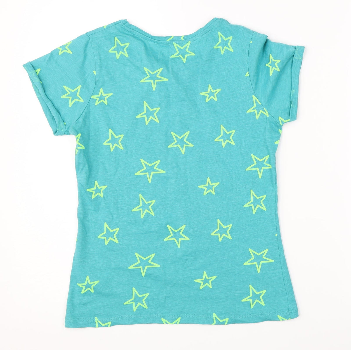 TEX Boys Green   Basic T-Shirt Size 9-10 Years  - Star Print