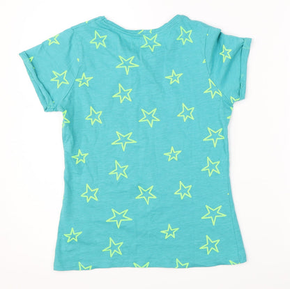 TEX Boys Green   Basic T-Shirt Size 9-10 Years  - Star Print