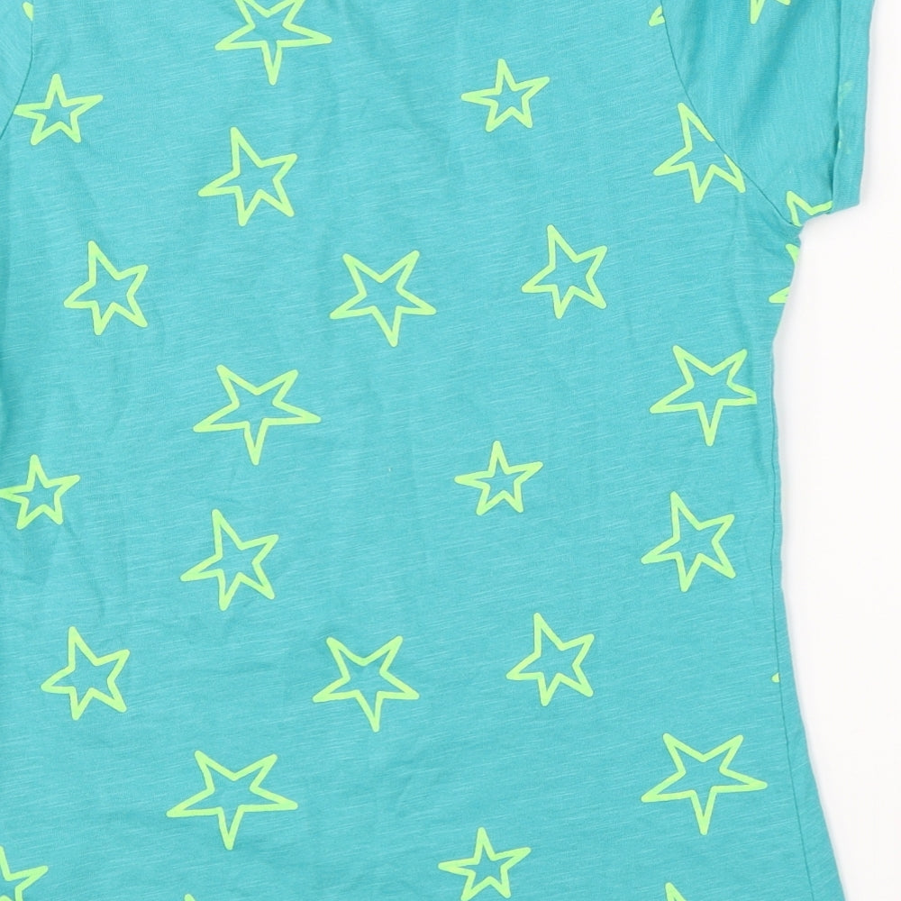 TEX Boys Green   Basic T-Shirt Size 9-10 Years  - Star Print