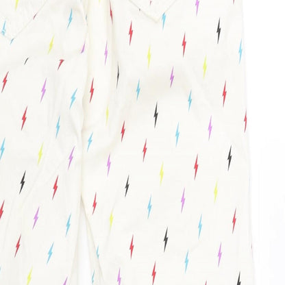 Maxx Girls White  Denim Skinny Jeans Size 9-10 Years - Lightening bolts