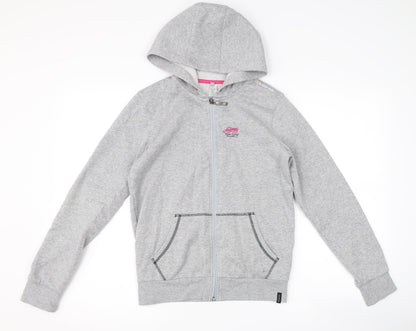 DECATHLON Girls Grey   Full Zip Hoodie Size 12-13 Years