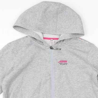 DECATHLON Girls Grey   Full Zip Hoodie Size 12-13 Years