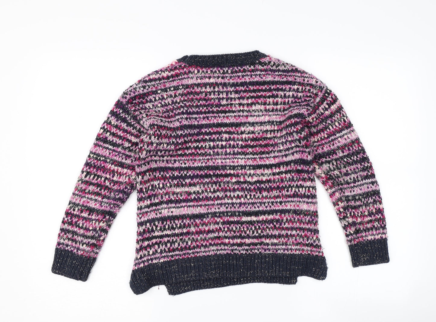 Matalan Girls Purple Striped  Pullover Jumper Size 8 Years