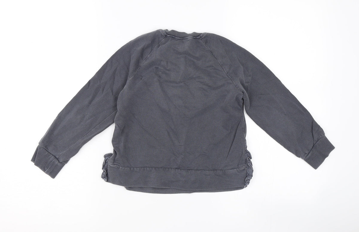 Next Girls Grey   Pullover Sweatshirt Size 5 Years  - Butterfly