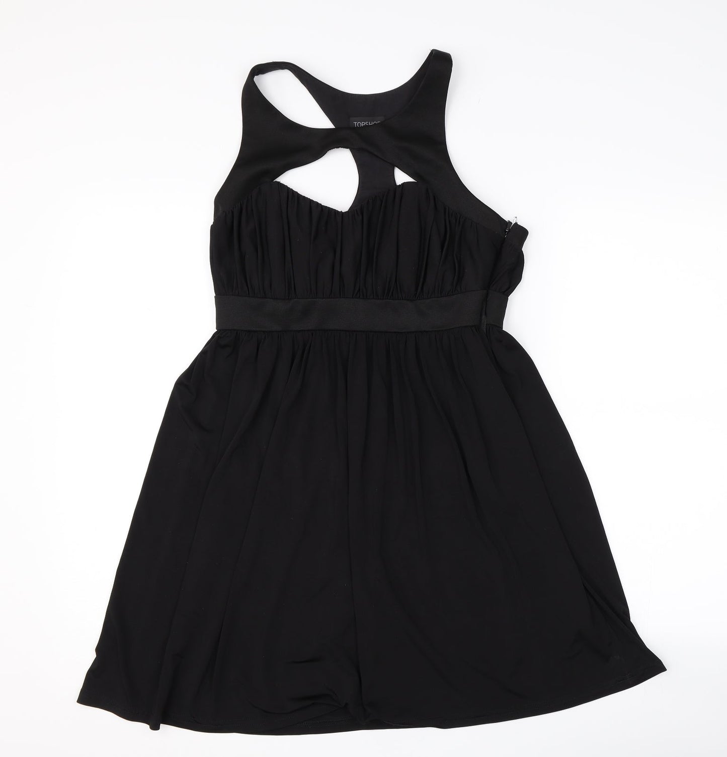 Topshop Womens Black   A-Line  Size 10  - Cut Out Neckline