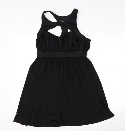 Topshop Womens Black   A-Line  Size 10  - Cut Out Neckline