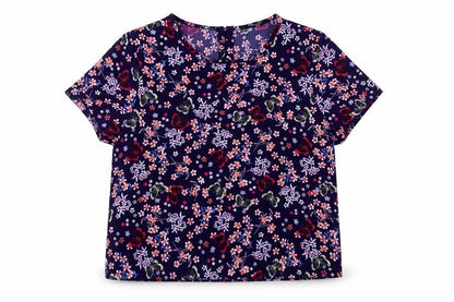 New Look Girls Blue Floral  Basic T-Shirt Size 14 Years
