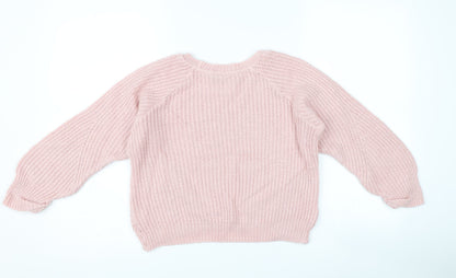 F&F Girls Pink   Pullover Jumper Size 8-9 Years