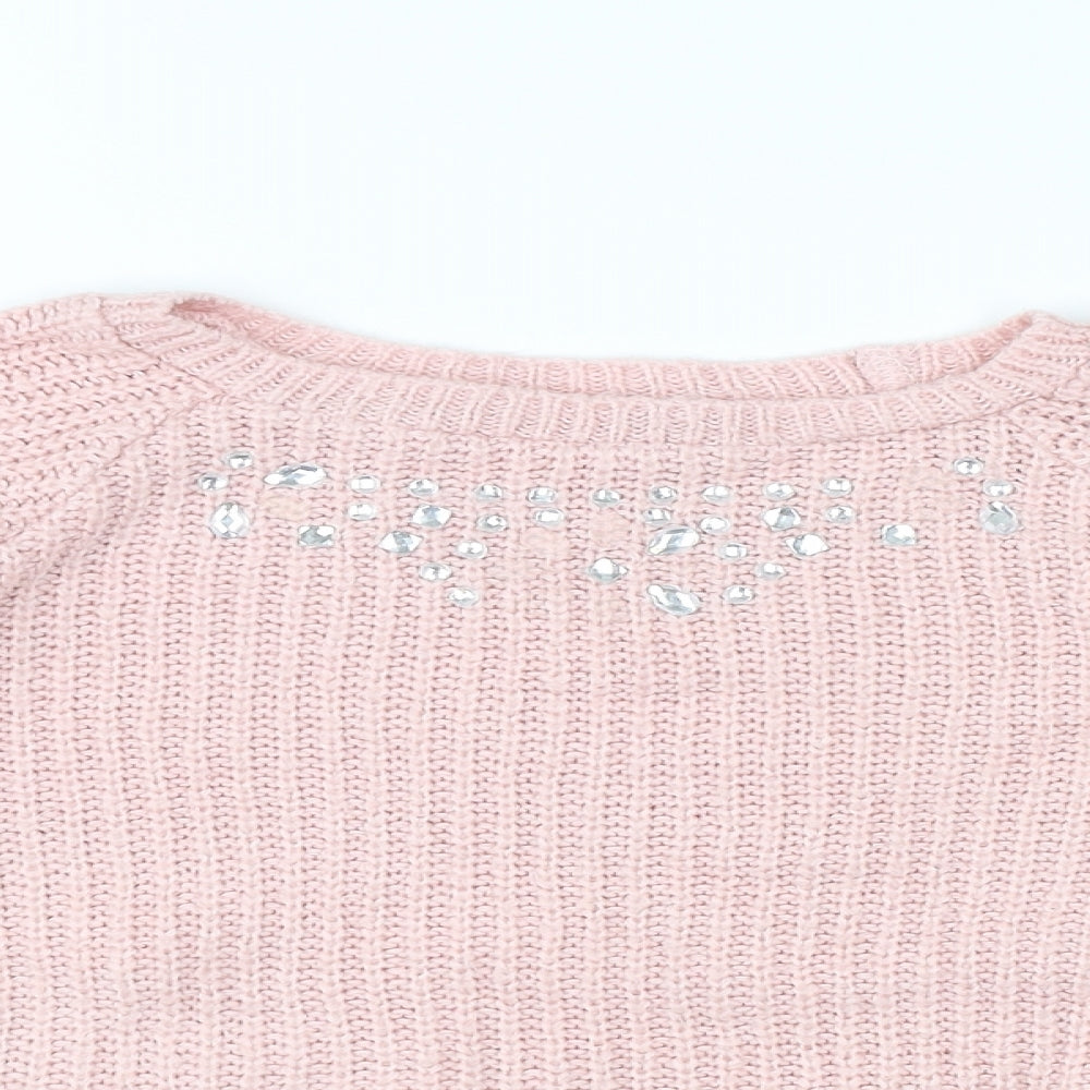 F&F Girls Pink   Pullover Jumper Size 8-9 Years