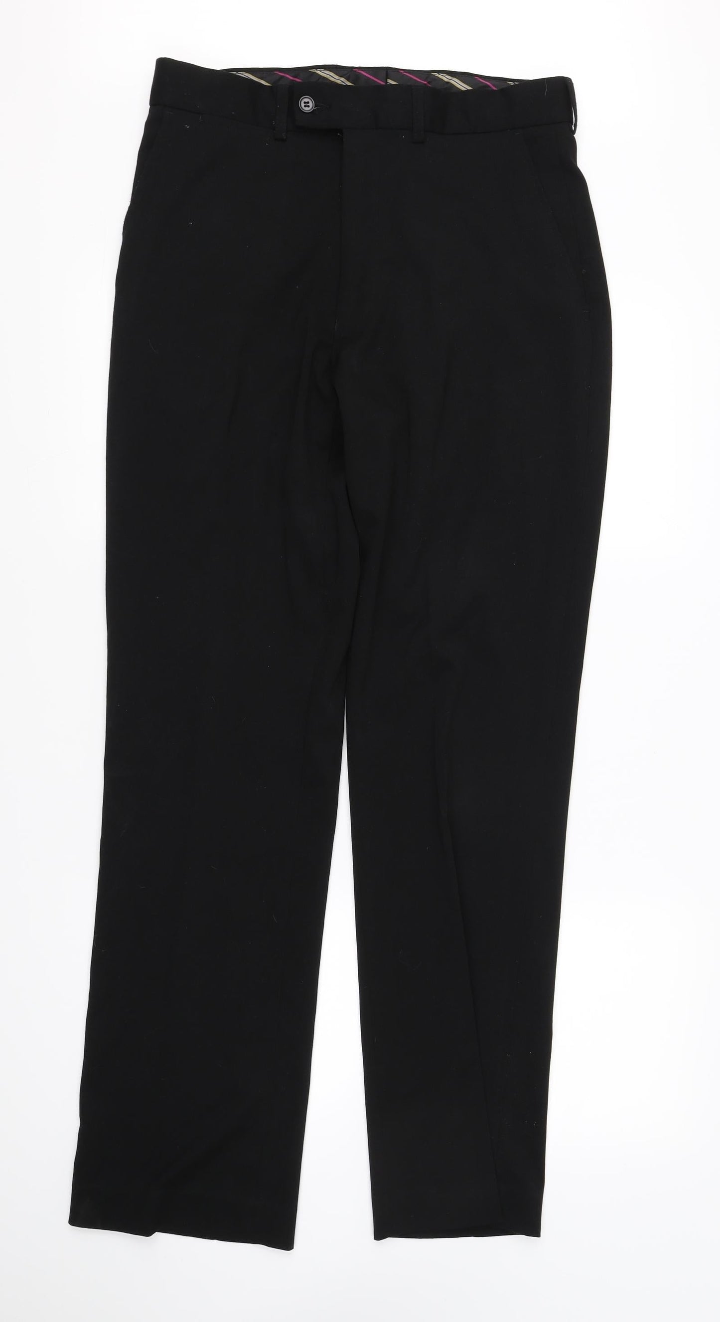 Womens UK Size 32 in St Bernard Regular Fit Dress Pants Black Trousers
