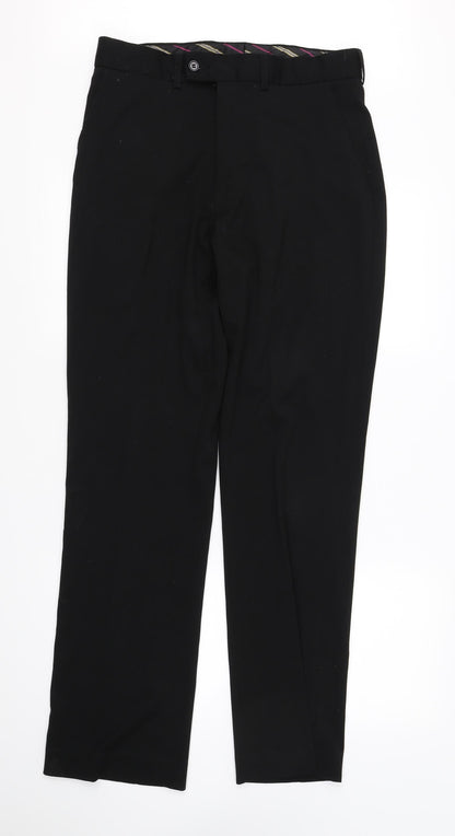 Womens UK Size 32 in St Bernard Regular Fit Dress Pants Black Trousers