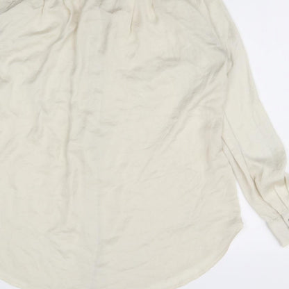 Womens UK Size 8 H&M Beige Basic Button-Up