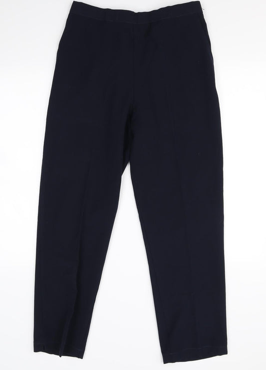Womens UK Size 16 Preworn Regular Fit Dress Pants Blue Trousers