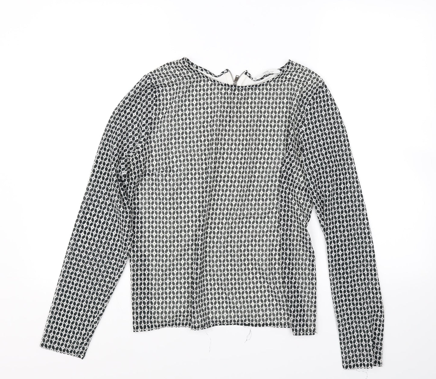 Mng Womens Black Polka Dot  Basic Blouse Size S