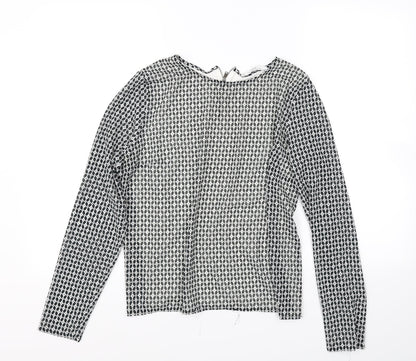 Mng Womens Black Polka Dot  Basic Blouse Size S