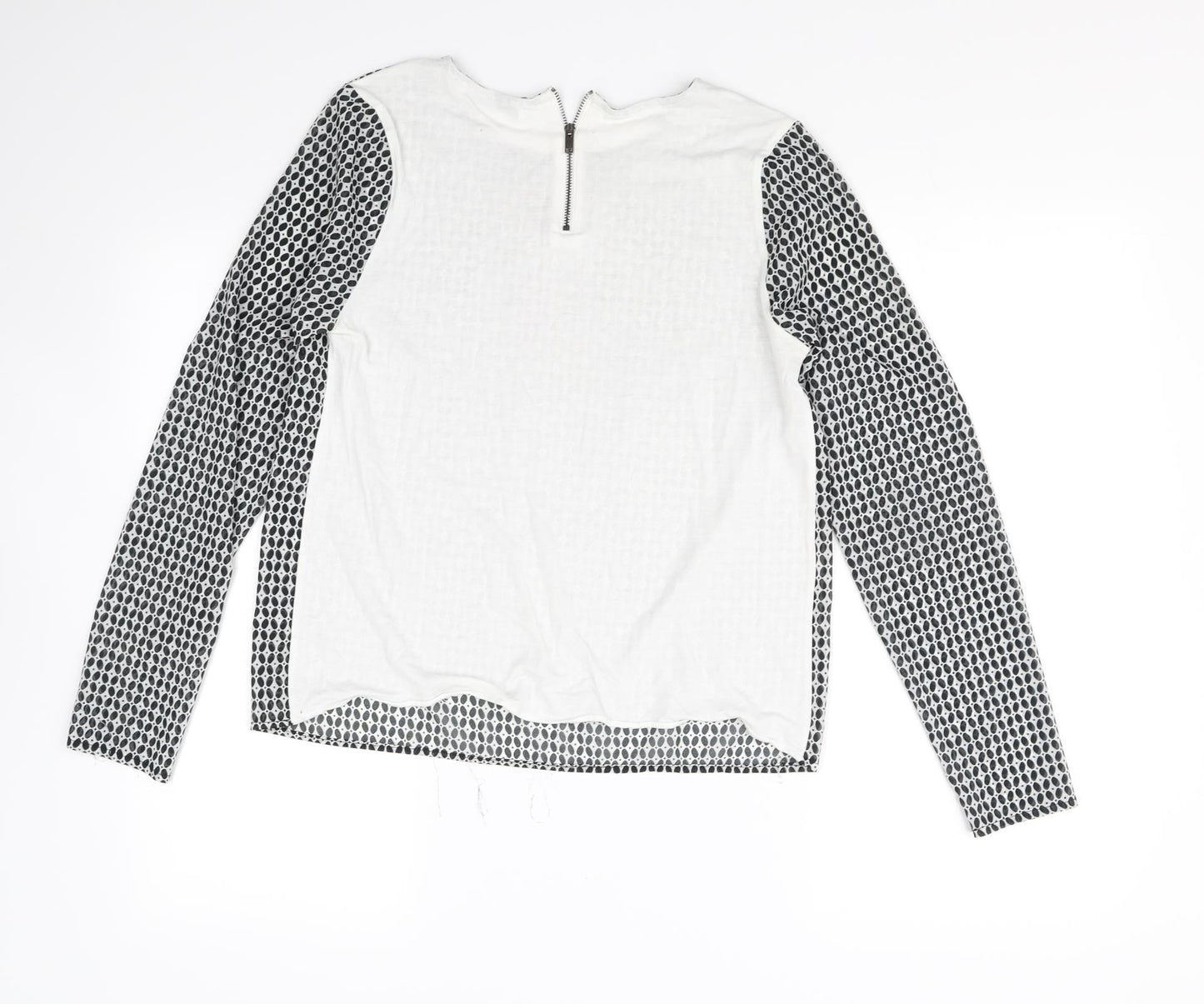 Mng Womens Black Polka Dot  Basic Blouse Size S