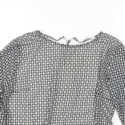 Mng Womens Black Polka Dot  Basic Blouse Size S