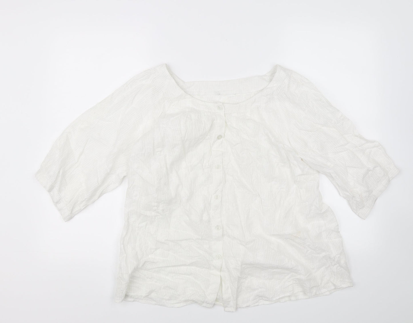 Womens UK Size 18 Preworn White Basic Blouse