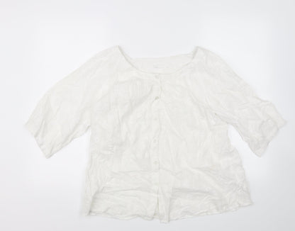Womens UK Size 18 Preworn White Basic Blouse