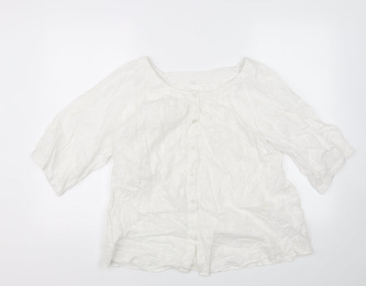 Womens UK Size 18 Preworn White Basic Blouse
