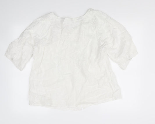Womens UK Size 18 Preworn White Basic Blouse
